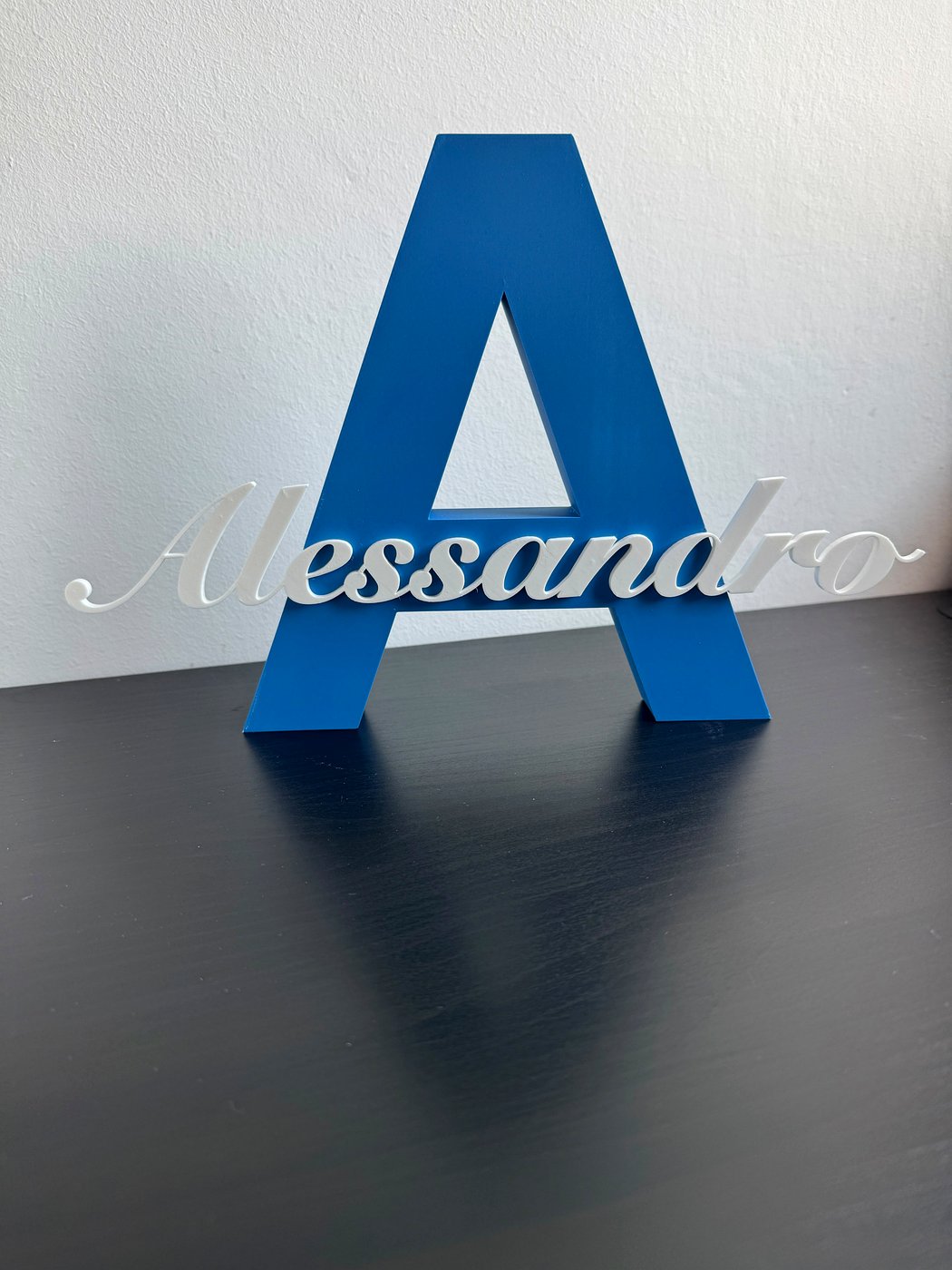 Lettera e nome Alessandro personalizzati stampati in 3D